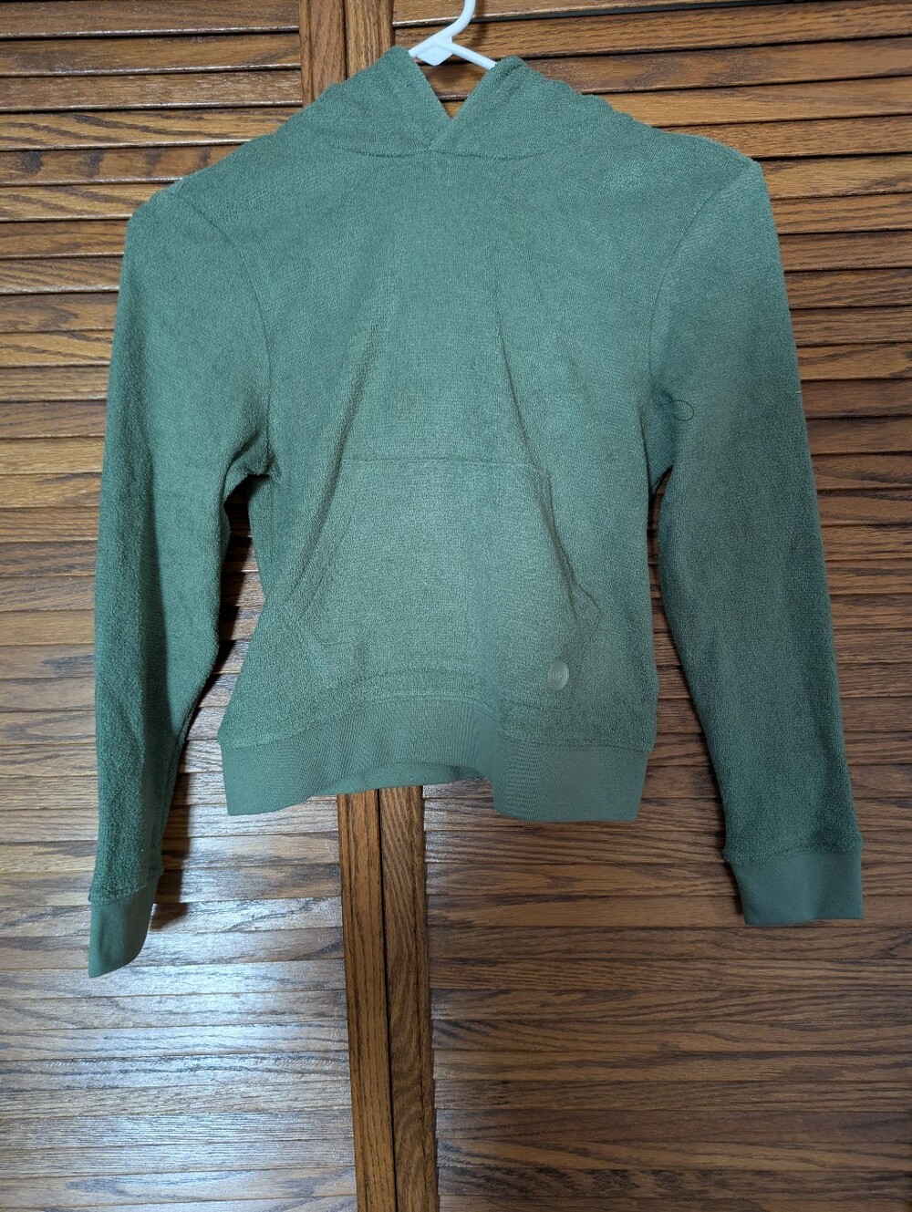 Outerknown NWT Green Terry‎ Cloth Hoodie Sweatshirt Ladies Size Large
